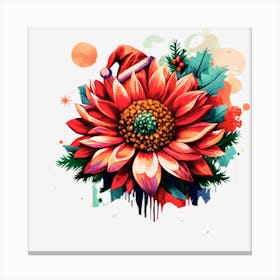 Santa Hat Flower Canvas Print