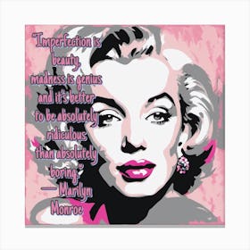 Marilyn Monroe pop art painting with quote Canvas Print