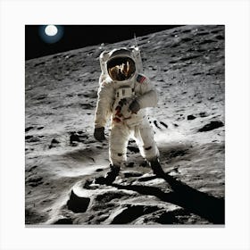 Astronaut On The Moon 1 Canvas Print