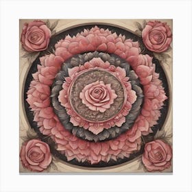 Mandala of Roses 2 Canvas Print