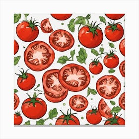 Tomato Seamless Pattern Canvas Print