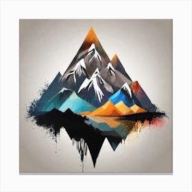 Abstract Mountain Painting Canvas Print