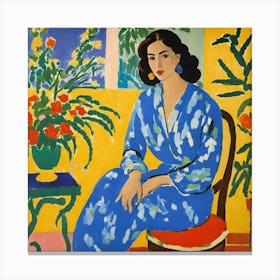 Woman In Blue 11 Canvas Print