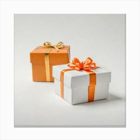 Gift Boxes Isolated On White Canvas Print