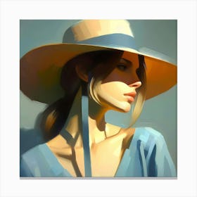 Portrait Of A Woman In A Hat 7 Canvas Print