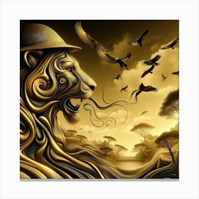 Golden Lion 2 Canvas Print