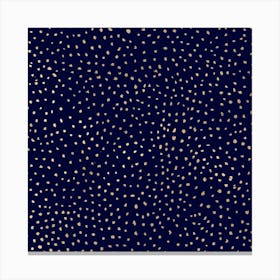 Dotted Gold And Navy Square Canvas Print
