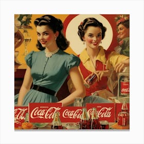 Default Default Vintage And Retro Coca Cola Advertising Aestet 1 (3) Canvas Print