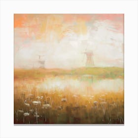 A warm landscape with a windmill 2 Canvas Print