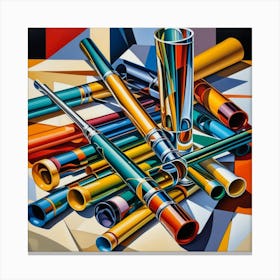 Tin Whistles Cubism Style Canvas Print