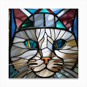 Cat, Pop Art 3D stained glass cat viking limited edition 8/60 Canvas Print