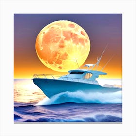 Full Moon Over The Ocean 64 Canvas Print