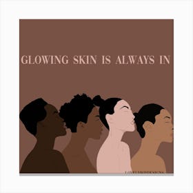 Glowing Skin Females Square Canvas Print