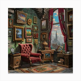 Room With Paintings Canvas Print