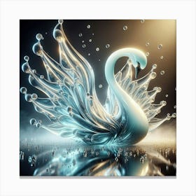 Swan In Water Canvas Print