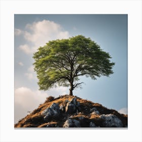 Lone Tree On Top Of Hill Canvas Print