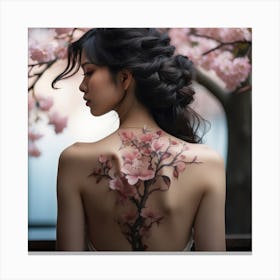 Cherry Blossom Tattoo Canvas Print