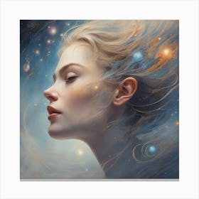 Girl In Space Canvas Print