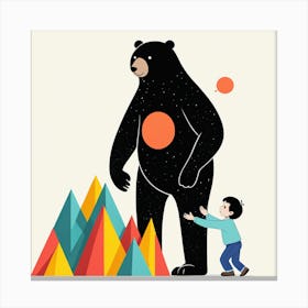 Bear And A Boy 10 Canvas Print