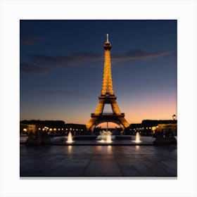 Eiffel Tower At Dusk Canvas Print