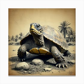 Turtle On The Beach 11 Canvas Print