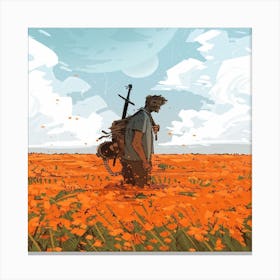 sad warrior Canvas Print