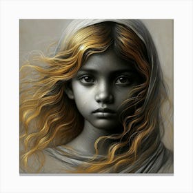 Girl With Long Hair 13 Canvas Print