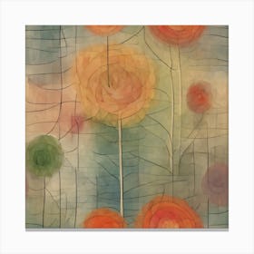 Blossoming, Paul Klee Botanical Abstract Art Print (4) Canvas Print
