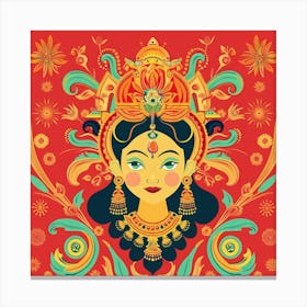 Durga Puja Themed Banner Texture With Goddess Du 1718397152 4 Canvas Print