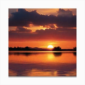 Sunset Over Lake 31 Canvas Print