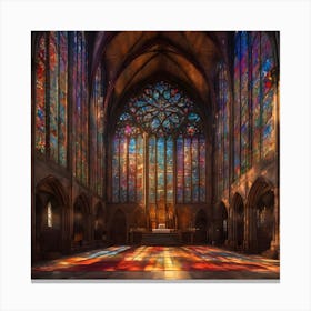 Cathedral Stained Glass Canvas Print