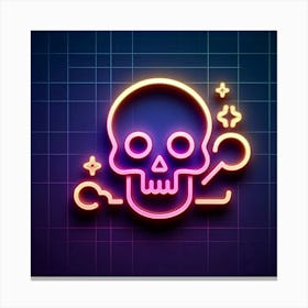 Neon Skull And Crossbones Canvas Print