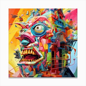 Colorful Man'S Head Canvas Print