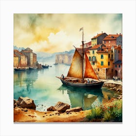 Sailboat On The Water Canvas Print