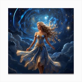 Beautiful Girl In The Sky Canvas Print