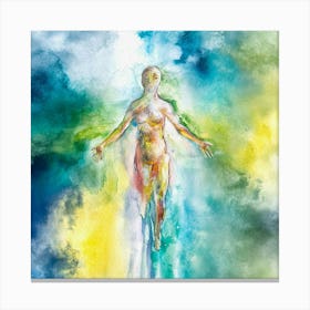 Watercolor Painting of a Woman Canvas Print