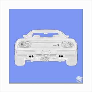 Ferrari 288 Gto Classic Car Blue Square Canvas Print
