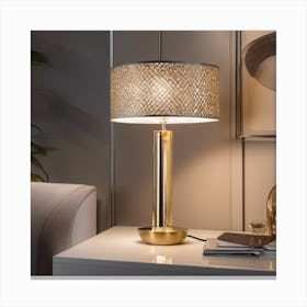 Gold Table Lamp Canvas Print