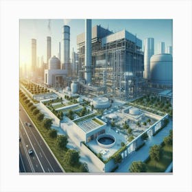 3d Rendering Of A Power Plant Canvas Print