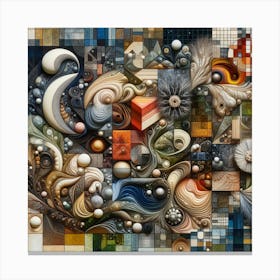 Symmetry and Asymmetry: A Holographic Balance of Life and Non-Life Canvas Print