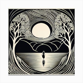 A Mysterious Abyss Composed Of Lino cut, 119 Canvas Print