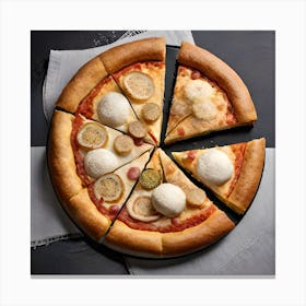 Pizza With Toppings, Pizza Mania, Digital Art Print, Kitchen Decor, Cooking Baking Chef Projects Canvas Print