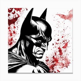 Batman Portrait Ink Painting (18) Canvas Print