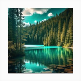 Lake In The Woods 3 Canvas Print