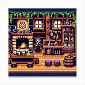 8-bit fantasy tavern 1 Canvas Print