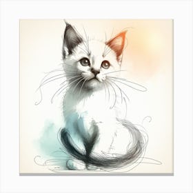 Kitten Drawing Canvas Print