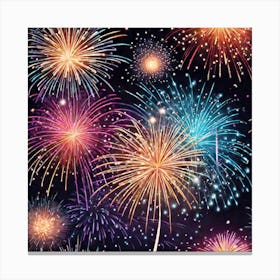 Fireworks Seamless Pattern 4 Canvas Print