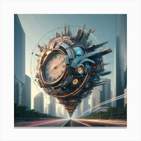 Futuristic Clock Canvas Print