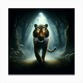 Tiger In The Forest Canvas Print