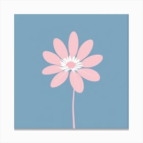 A White And Pink Flower In Minimalist Style Square Composition 123 Canvas Print